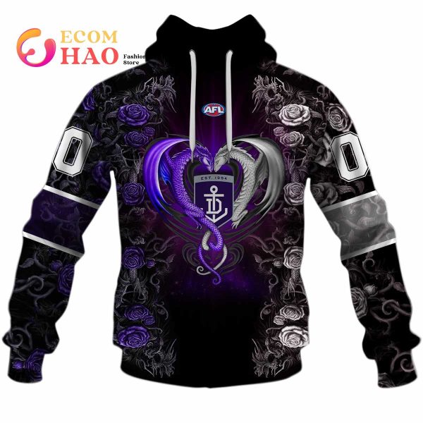 Personalized AFL Fremantle Dockers Rose Dragon 3D Hoodie