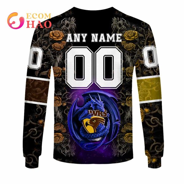 Personalized AFL Hawthorn Hawks Rose Dragon 3D Hoodie