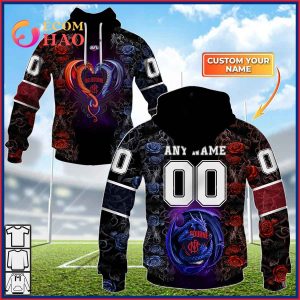 Personalized AFL Melbourne Rose Dragon 3D Hoodie