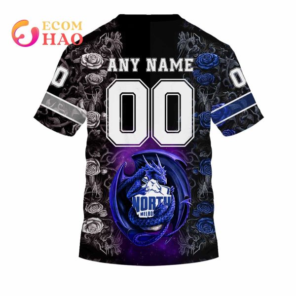 Personalized AFL North Melbourne Rose Dragon 3D Hoodie