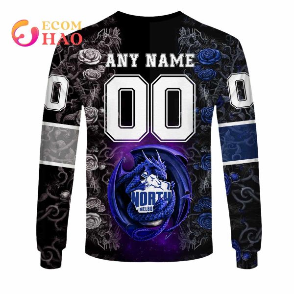 Personalized AFL North Melbourne Rose Dragon 3D Hoodie
