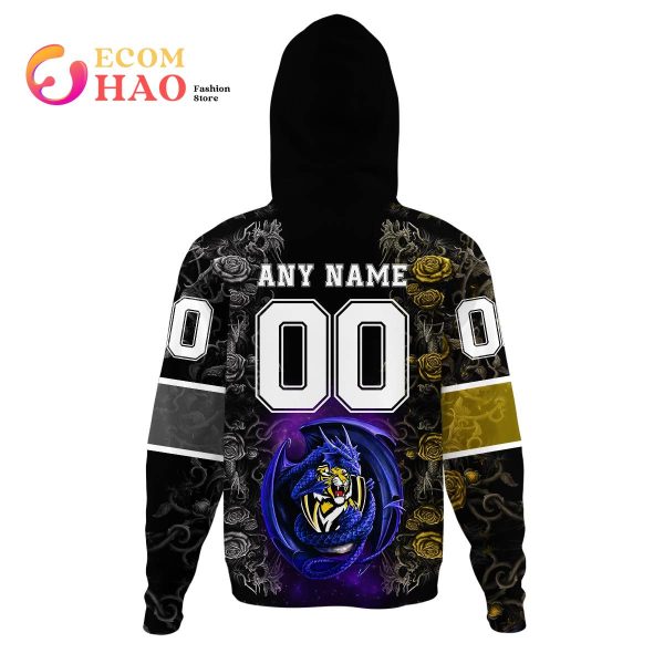 Personalized AFL Richmond Rose Dragon 3D Hoodie