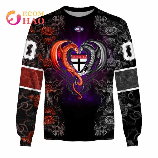Personalized AFL ST Kilda Rose Dragon 3D Hoodie