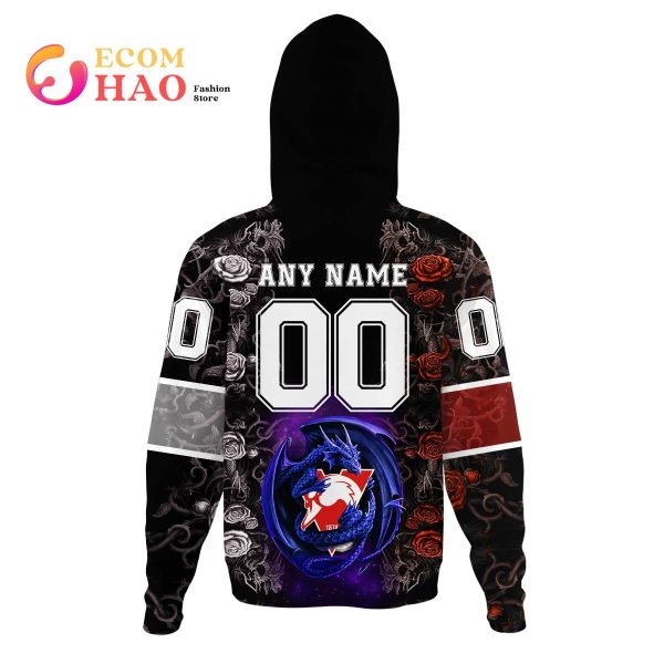 Personalized AFL Sydney Swans Rose Dragon 3D Hoodie