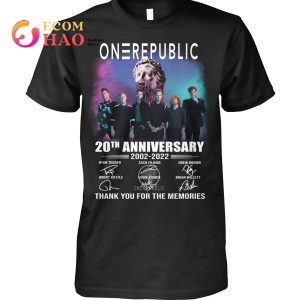OneRepublic 20th Anniversary 2002-2022 Thank You For The Memories T-Shirt