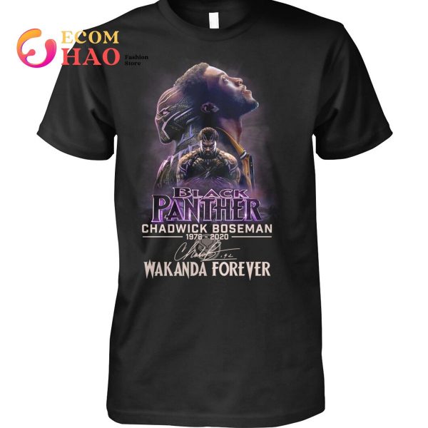 Black Panther Chadwick Boseman 1976-2020 Wakanda Forever T-Shirt