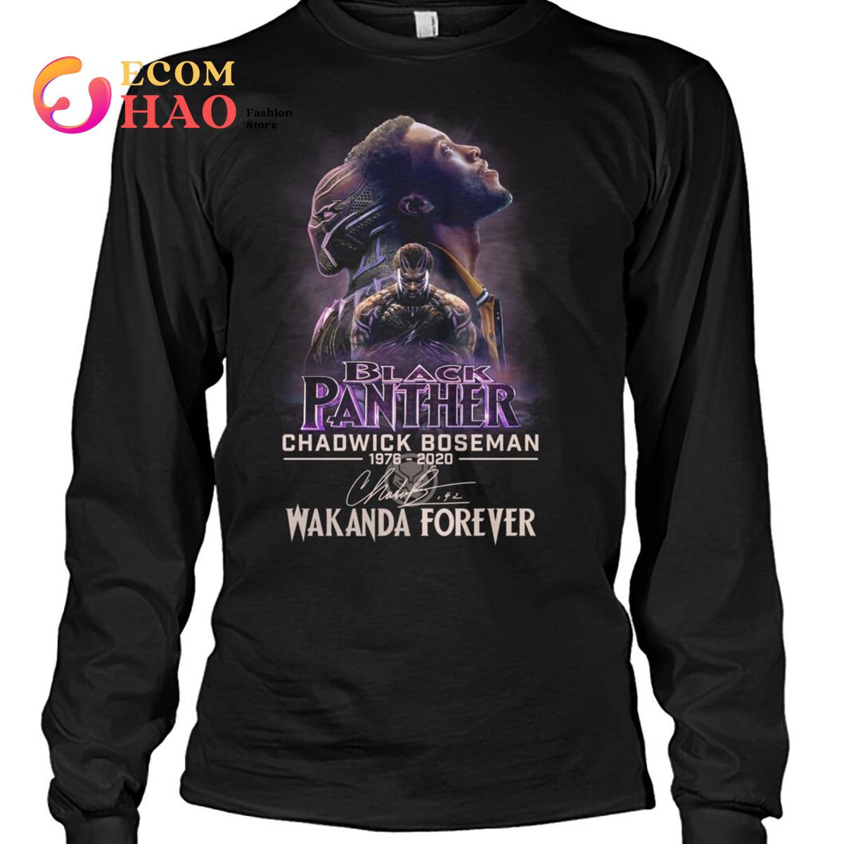 Black Panther Chadwick Boseman 1976-2020 Wakanda Forever T-Shirt