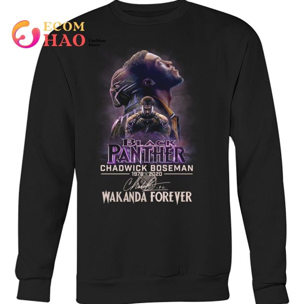 Black Panther Chadwick Boseman 1976-2020 Wakanda Forever T-Shirt