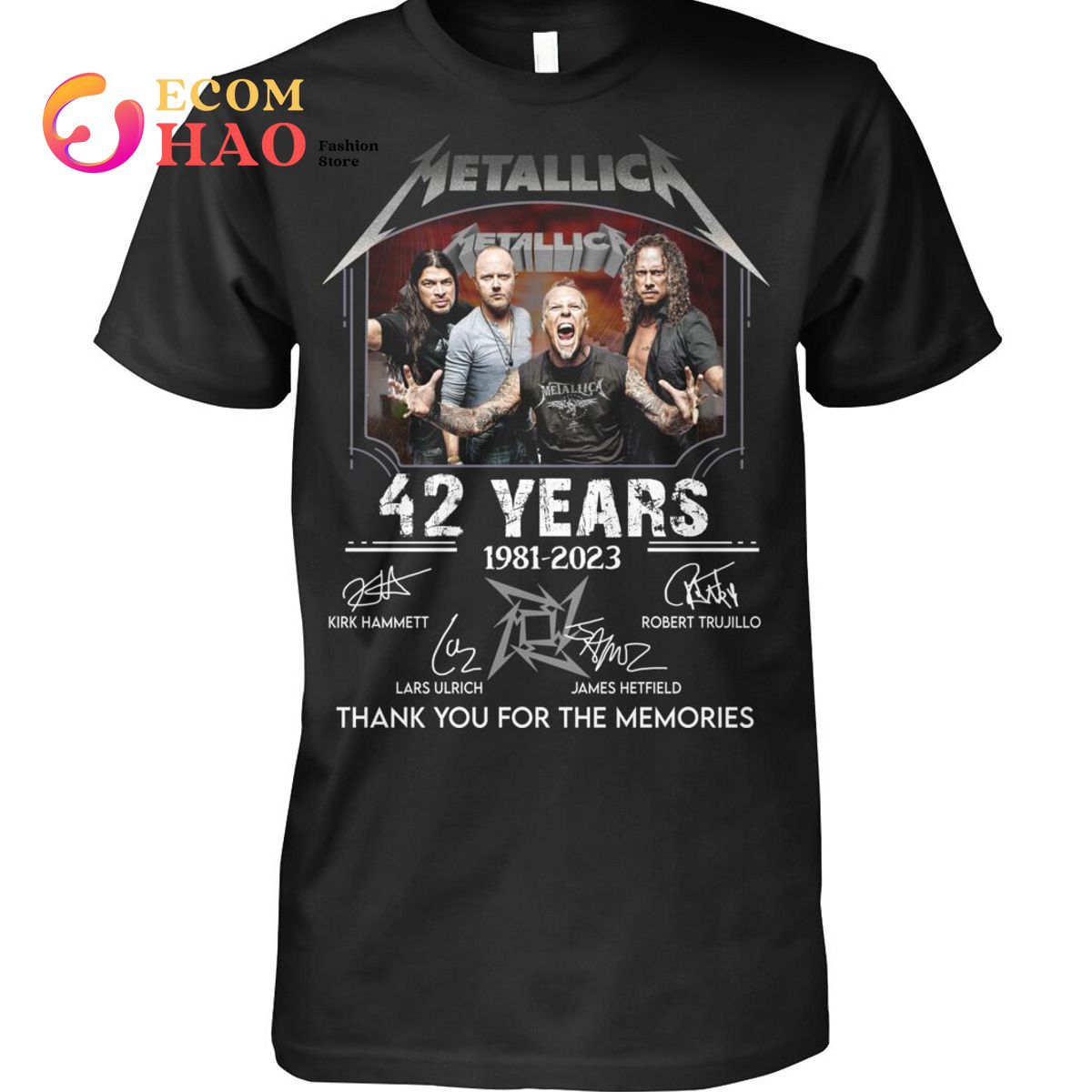 Metallic 42 Years 1981-2023 Thank You For The Memories T-Shirt