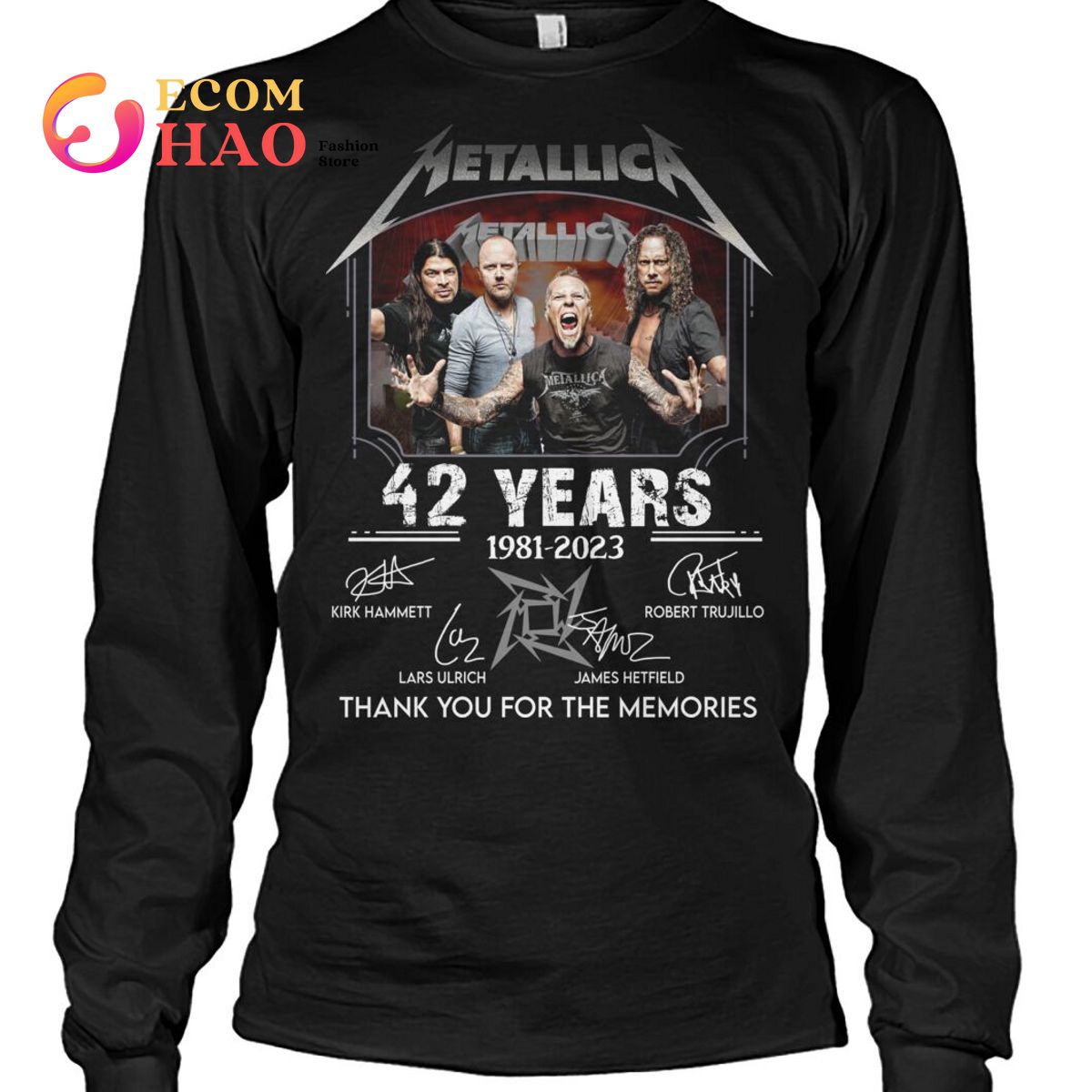 Metallic 42 Years 1981-2023 Thank You For The Memories T-Shirt