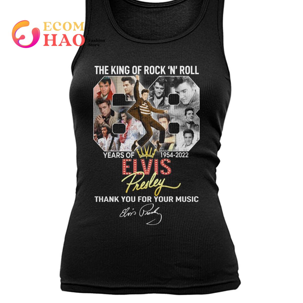 The King Of Rock 'N' Rool Year Of 1954-2022 Elvis Presley Thank You For Music T-Shirt