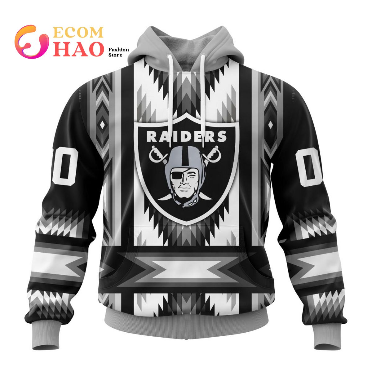 Las Vegas Raiders Hoodie 3D Zip Hoodie 3 Lines Graphic Gift for Fans -  Dingeas
