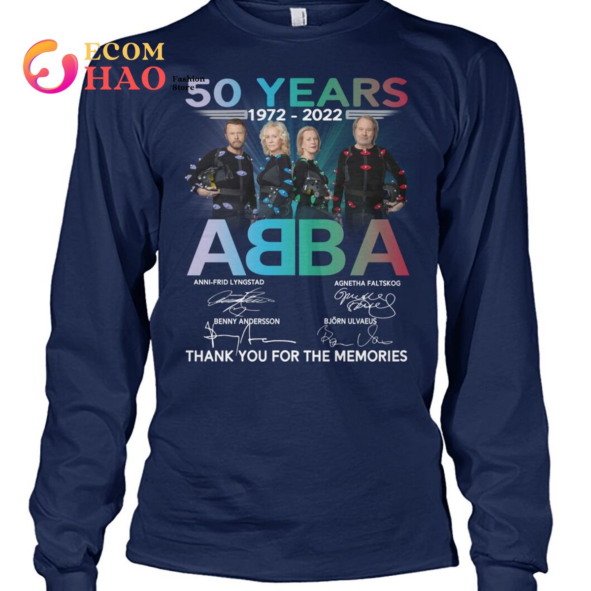 50 Years 1972-2022 ABBA Thank You For The Memories T-Shirt