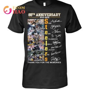 89th Anniversary 1933-2022 Steelers Thank You For The Memories T-Shirt