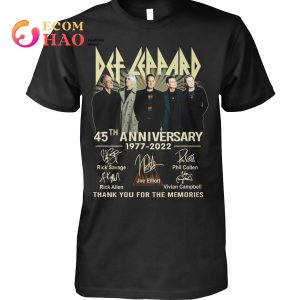 Def Leppard 45th Anniversary 1977-2022 Thank You For The Memories T-Shirt