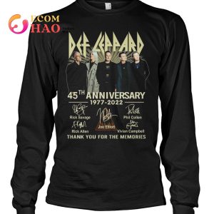 Def Leppard 45th Anniversary 1977-2022 Thank You For The Memories T-Shirt