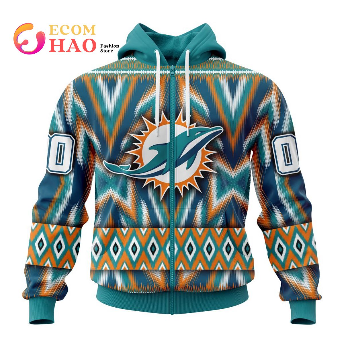 miami dolphins zip up hoodie