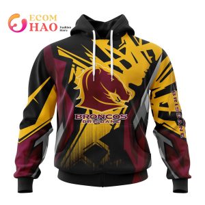 NRL Brisbane Broncos Specialized Design With MotoCross Syle 3D Hoodie