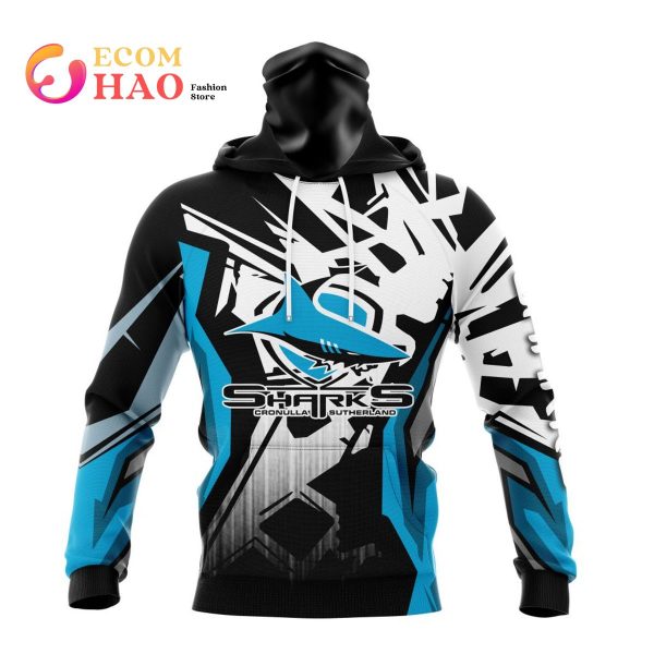 NRL Cronulla-Sutherland Sharks Specialized Design With MotoCross Syle 3D Hoodie