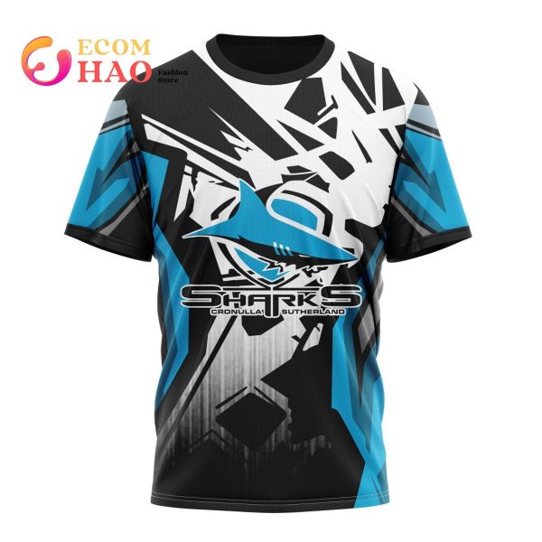 NRL Cronulla-Sutherland Sharks Specialized Design With MotoCross Syle 3D Hoodie