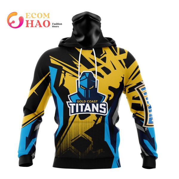 NRL Gold Coast Titans Specialized Design With MotoCross Syle 3D Hoodie