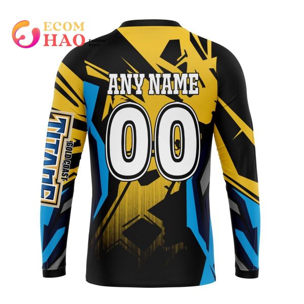 NRL Gold Coast Titans Specialized Design With MotoCross Syle 3D Hoodie
