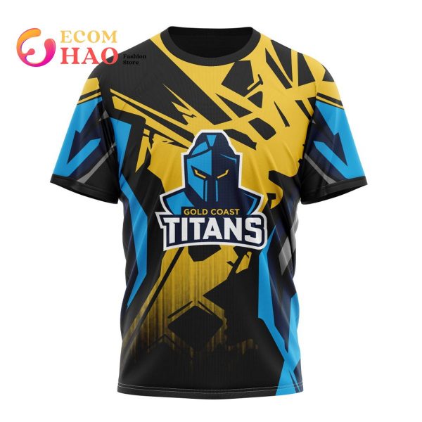 NRL Gold Coast Titans Specialized Design With MotoCross Syle 3D Hoodie