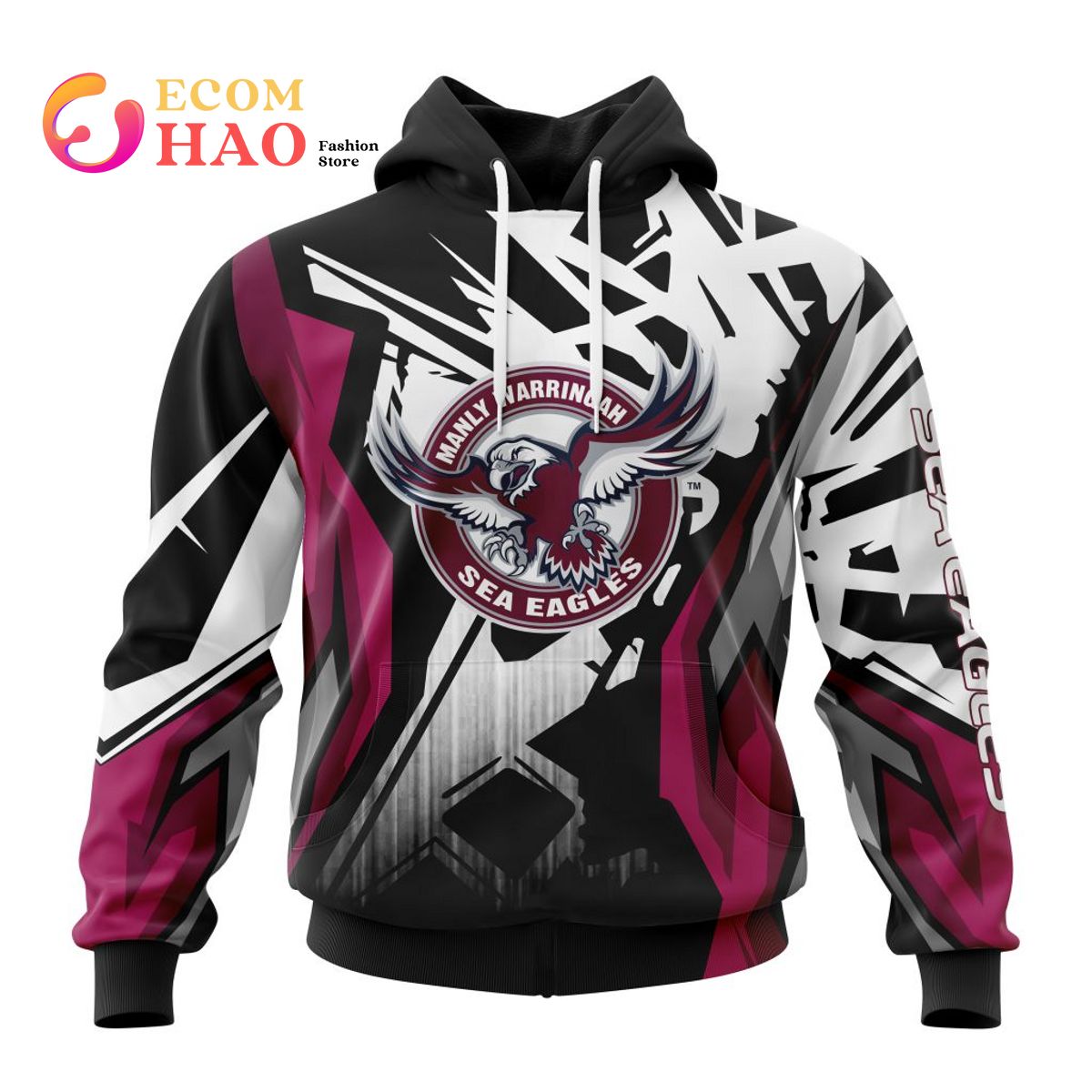 NRL Manly Warringah Sea Eagles Specialized Design With MotoCross Syle 3D Hoodie