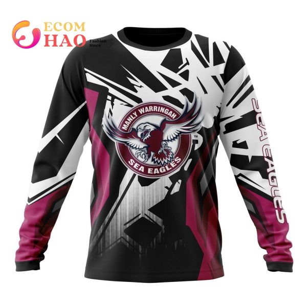 NRL Manly Warringah Sea Eagles Specialized Design With MotoCross Syle 3D Hoodie