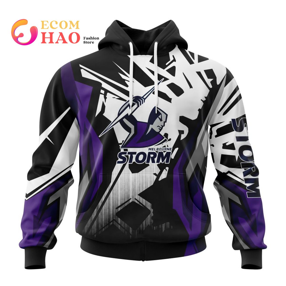 NRL Melbourne Storm Specialized Design With MotoCross Syle 3D Hoodie