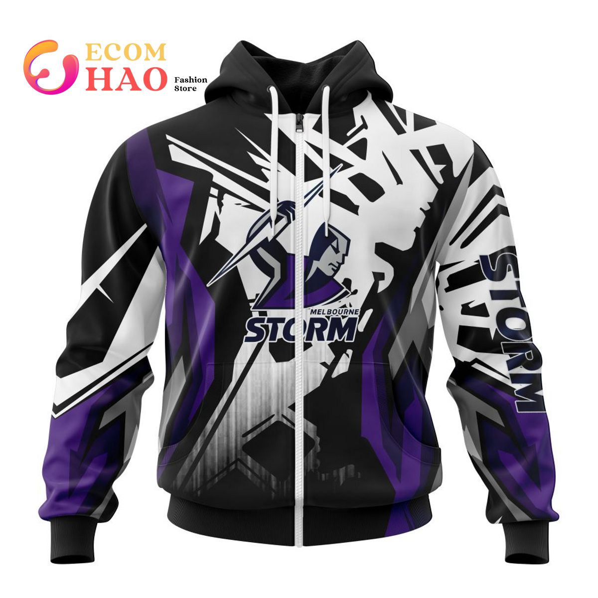 NRL Melbourne Storm Specialized Design With MotoCross Syle 3D Hoodie