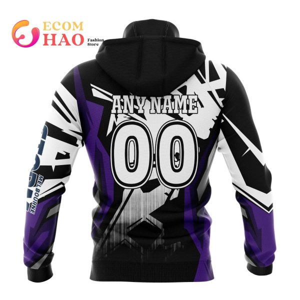 NRL Melbourne Storm Specialized Design With MotoCross Syle 3D Hoodie