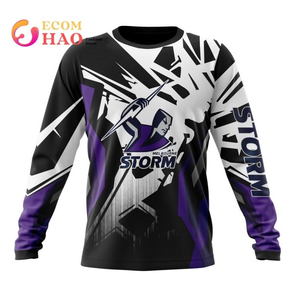 NRL Melbourne Storm Specialized Design With MotoCross Syle 3D Hoodie