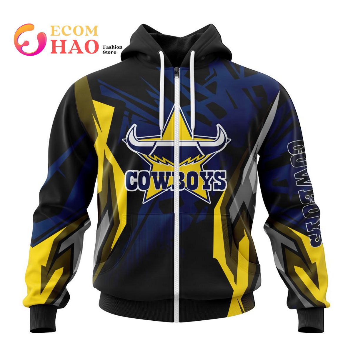 NRL North Queensland Cowboys Specialized Design With MotoCross Syle 3D Hoodie