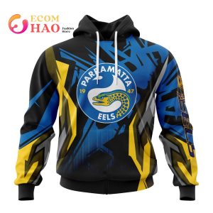 NRL Parramatta Eels Specialized Design With MotoCross Syle 3D Hoodie
