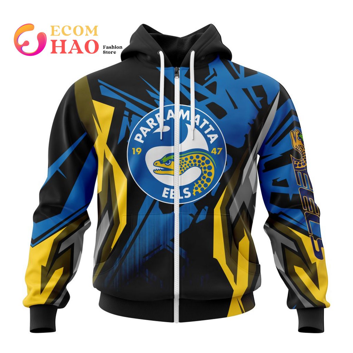 NRL Parramatta Eels Specialized Design With MotoCross Syle 3D Hoodie