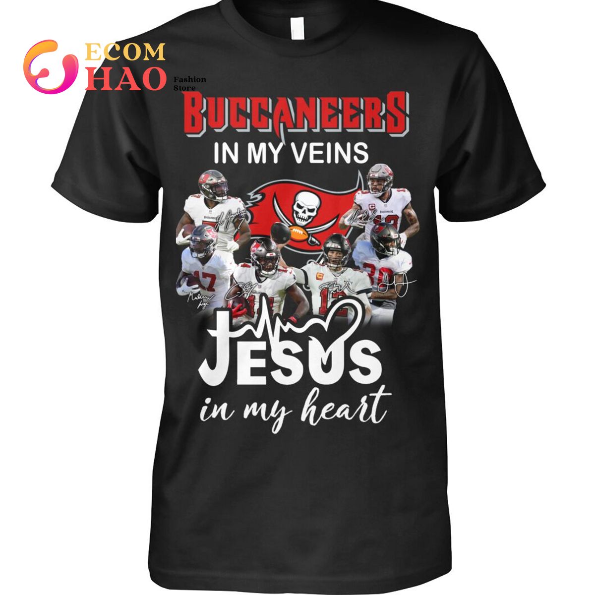 Buccaneers In My Veins Jesus In My Heart T-Shirt