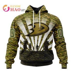 NHL Anaheim Ducks Special Military Camo Kits For Veterans Day And Rememberance Day 3D Hoodie