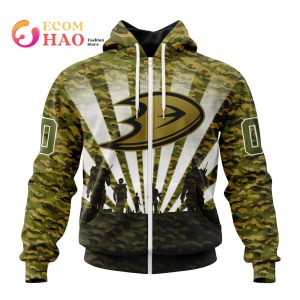 NHL Anaheim Ducks Special Military Camo Kits For Veterans Day And Rememberance Day 3D Hoodie