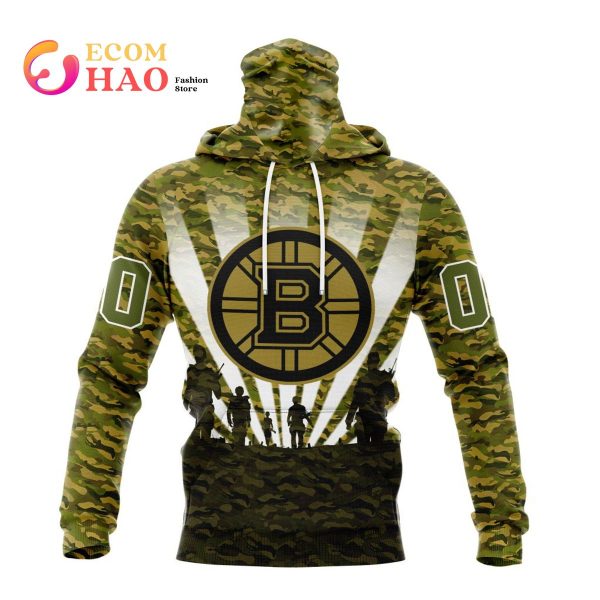 NHL Boston Bruins Special Camo Design For Veterans Day Hoodie