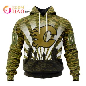 NHL Calgary Flames Special Military Camo Kits For Veterans Day And Rememberance Day 3D Hoodie