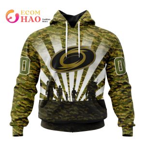 NHL Carolina Hurricanes Special Military Camo Kits For Veterans Day And Rememberance Day 3D Hoodie