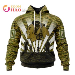 NHL Chicago Blackhawks Special Military Camo Kits For Veterans Day And Rememberance Day 3D Hoodie