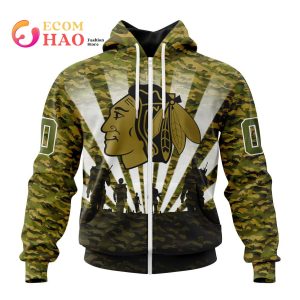 NHL Chicago Blackhawks Special Military Camo Kits For Veterans Day And Rememberance Day 3D Hoodie