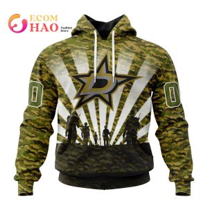 NHL Dallas Stars Special Military Camo Kits For Veterans Day And Rememberance Day 3D Hoodie