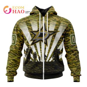 NHL Dallas Stars Special Military Camo Kits For Veterans Day And Rememberance Day 3D Hoodie