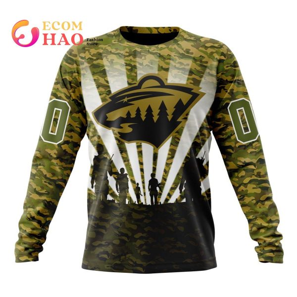 NHL Minnesota Wild Camo Design For Veterans Day 3D Printed T-Shirt - The  Clothes You'll Ever Need