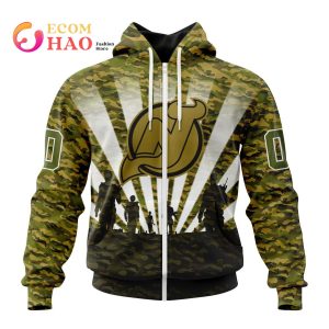 NHL New Jersey Devils Special Military Camo Kits For Veterans Day And Rememberance Day 3D Hoodie