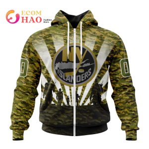 NHL New York Islanders Special Military Camo Kits For Veterans Day And Rememberance Day 3D Hoodie