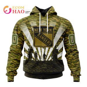 NHL New York Rangers Special Military Camo Kits For Veterans Day And Rememberance Day 3D Hoodie
